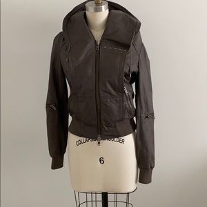 All Saints Ladies Cobra leather bomber jacket